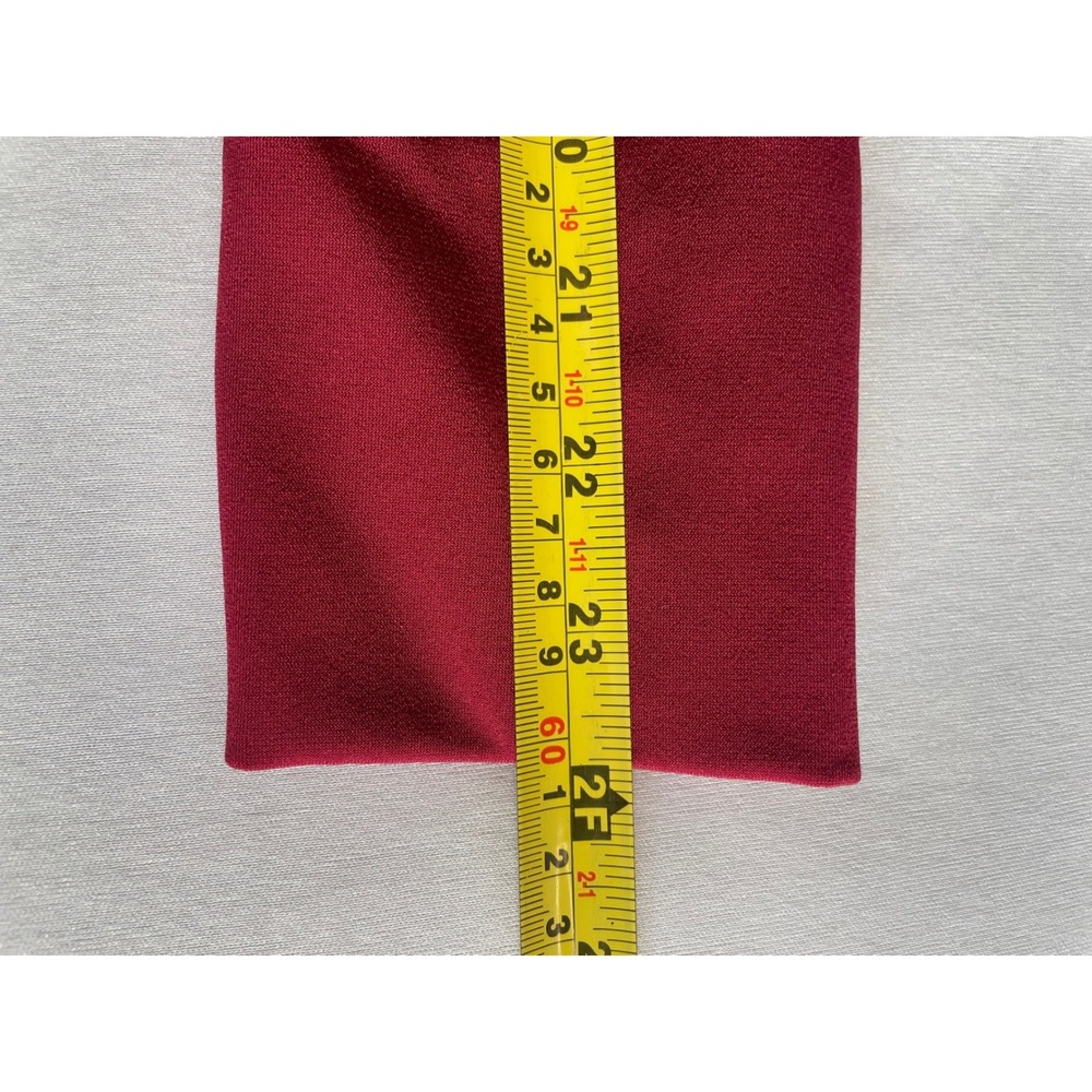 Tahari Womens XL Burgundy Red Button Cuff Long Sleeve Blouse Stretch Top - Picture 10 of 13